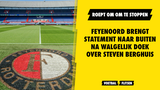 Feyenoord brengt statement naar buiten na walgelijk doek over Steven Berghuis