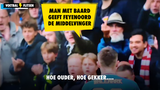 Hoe ouder, hoe gekker: Man met baard geeft Feyenoord de middelvinger