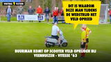 Buurman komt op scooter veld oprijden tijdens Veenhuizen - Vitesse ‘63