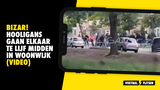 BIZAR! Hooligans gaan elkaar te lijf in woonwijk (VIDEO)