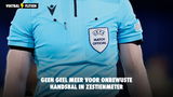 Geen geel meer voor onbewuste handsbal in zestienmeter