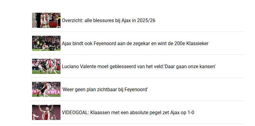 Altijd het laatste Ajax-nieuws op voetbalflitsen.nl
