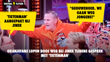 Oranjefans lopen boos weg bij Jinek tijdens gesprek met ' Tietenman'