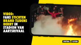 VIDEO: Fans stichten brand tijdens derby in stadion aartsrivaal
